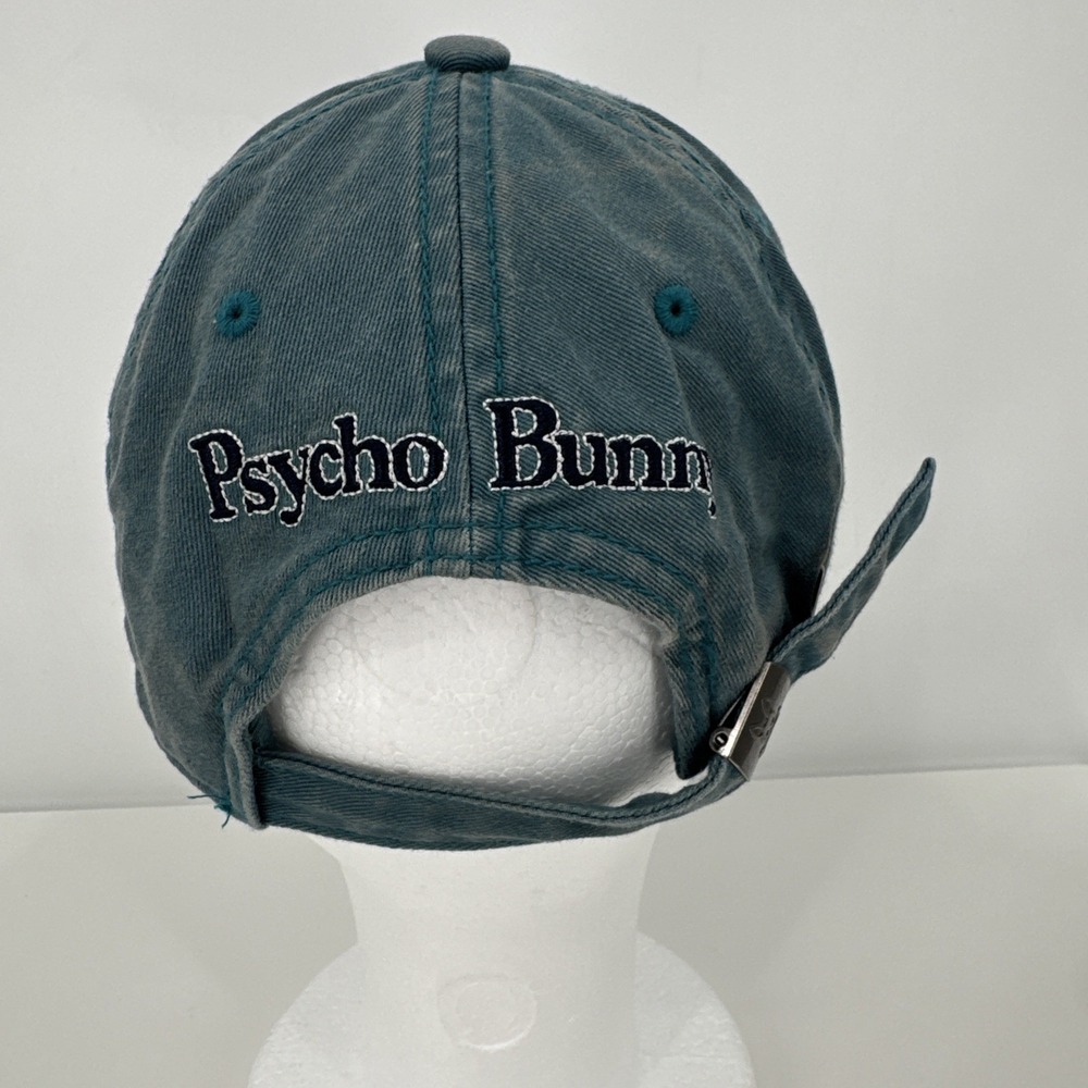 Psycho Bunny Men's One Size Cotton Turquoise Relaxed Fit Adjustable Dad Hat - Picture 4 of 11